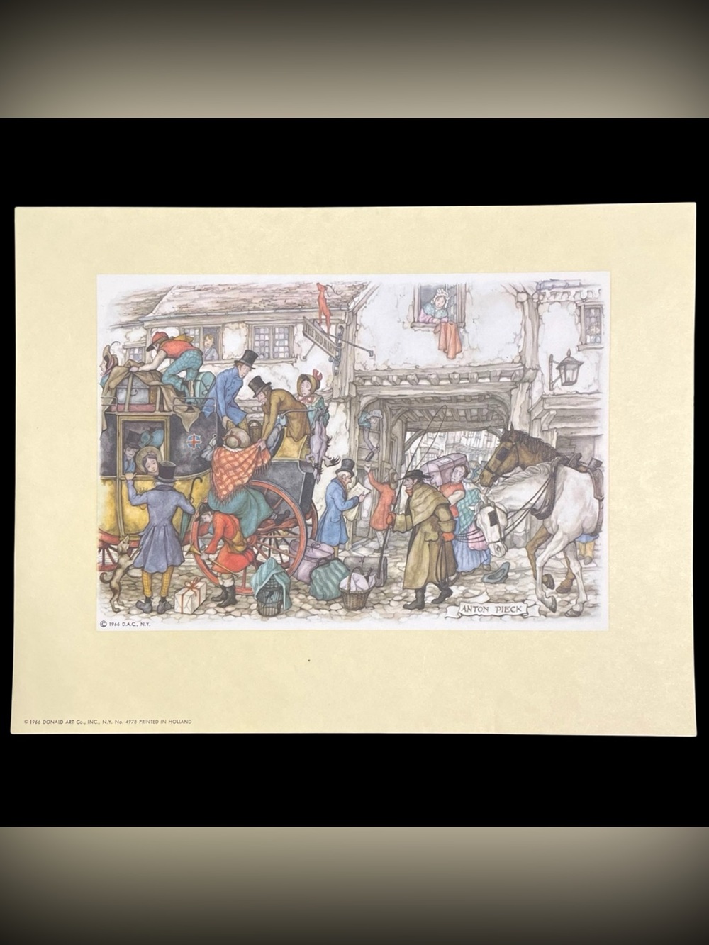 Vintage 1960s Anton Pieck Art Print #4978 Donald Art Company Printed in Holland